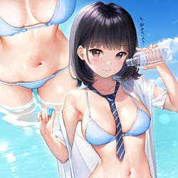 This is a pixiv picture whose title is 水を飲ませてくれない女の子.