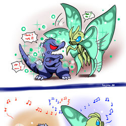 This is a pixiv picture whose title is 何万年か前のゴジモス.