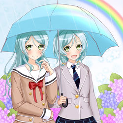 This is a pixiv picture whose title is さよひな(梅雨の季節).