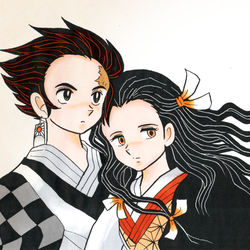 This is a pixiv picture whose title is 鬼滅の刃　～るーみっく風味～　.