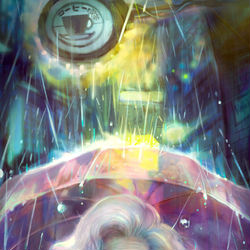 This is a pixiv picture whose title is 雨の日の煙.