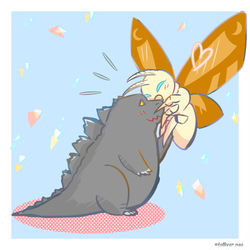 This is a pixiv picture whose title is ゴジラ、ピカチュウなど.