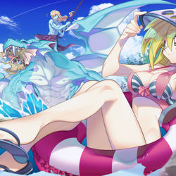 This is a pixiv picture whose title is バカンス竜騎士師弟.