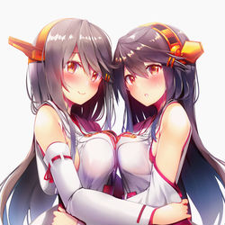 This is a pixiv picture whose title is 榛名ちゃんのハサミギロチン！.