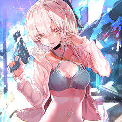 This is a pixiv picture whose title is 水着沖田さん.