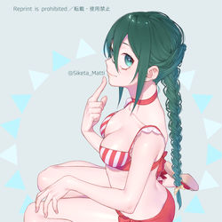 This is a pixiv picture whose title is 水着梅雨ちゃん🐸.