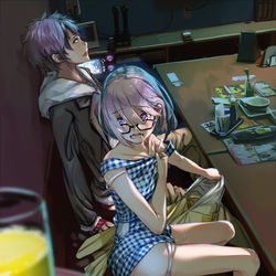 This is a pixiv picture whose title is マシュとやらしいカラオケ.