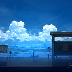 This is a pixiv picture whose title is 青に殺される。.