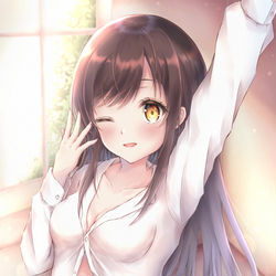 This is a pixiv picture whose title is 「おはよっ！ゆうべはたのしかったね…♡」.