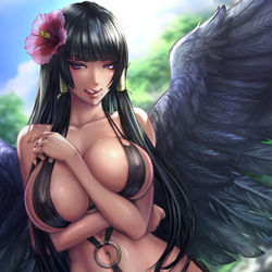 This is a pixiv picture whose title is 女天狗さんの水着.