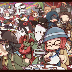 This is a pixiv picture whose title is 居館でパーティー.