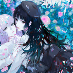 This is a pixiv picture whose title is 百合心中.