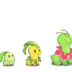 This is a pixiv picture whose title is アイコン風チコリータ系統.