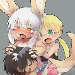 This is a pixiv picture whose title is ひたすらモフモフされるナナチ.