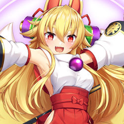 This is a pixiv picture whose title is 白面金剛九尾イヅナ.