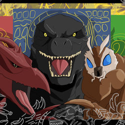 This is a pixiv picture whose title is King of monsters..