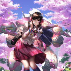 This is a pixiv picture whose title is Academy Dva.