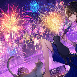 This is a pixiv picture whose title is 花火.