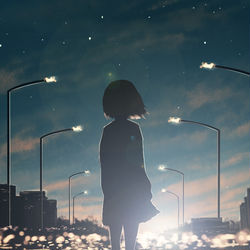 This is a pixiv picture whose title is 有谁愿驻步停留观赏这灯火阑珊？.