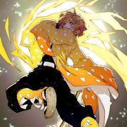 This is a pixiv picture whose title is 【鬼滅の刃】我妻善逸.