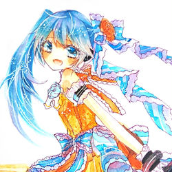 This is a pixiv picture whose title is 過去絵のミク.