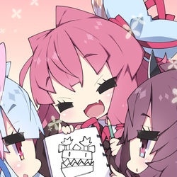 This is a pixiv picture whose title is ■支援絵（画伯娘の60秒お絵かきバトル）.