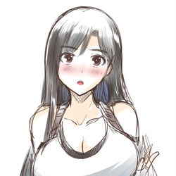 This is a pixiv picture whose title is 【落書き】ティファのおっぱい返せ！！！！.