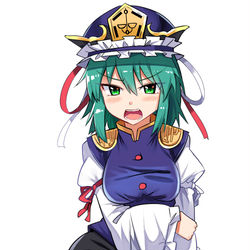 This is a pixiv picture whose title is 胸が成長しすぎた映姫様.