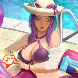 This is a pixiv picture whose title is pool party caitlyn fanart.