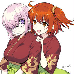 This is a pixiv picture whose title is 正月ぐだマシュ.