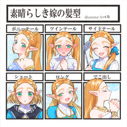 This is a pixiv picture whose title is 姫様で髪型いろいろ.