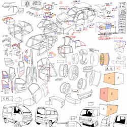 This is a pixiv picture whose title is 自動車描き方.