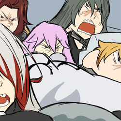 This is a pixiv picture whose title is 暗黒アンチャーター大追跡.