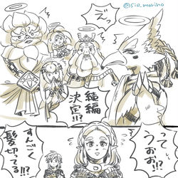 This is a pixiv picture whose title is 断髪少女とパパと英傑.