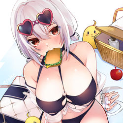 This is a pixiv picture whose title is 水着シリアス.
