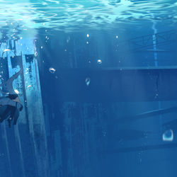 This is a pixiv picture whose title is 海底施設.