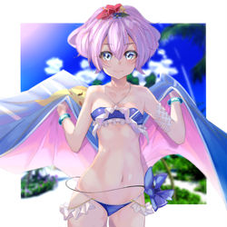 This is a pixiv picture whose title is 【アズールレーン】夏で待ってる【ジャベリン】.