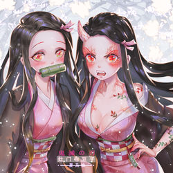 This is a pixiv picture whose title is 鬼滅の刃禰豆子.