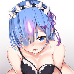 This is a pixiv picture whose title is 鬼レムに襲われたい.
