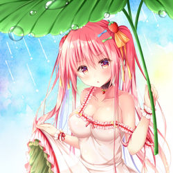 This is a pixiv picture whose title is 「雨だる～～～～っ」.