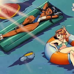 This is a pixiv picture whose title is [RETRO] Nessa x Sonia [PKMN].