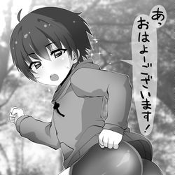 This is a pixiv picture whose title is 朝ジョギングでよく会うスパッツ少年.