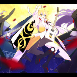 This is a pixiv picture whose title is 月夜の乙女.