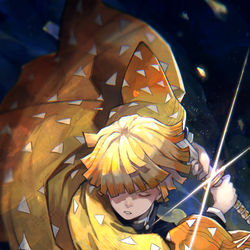 This is a pixiv picture whose title is 我妻善逸.