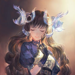 This is a pixiv picture whose title is オパールの角の淑女.