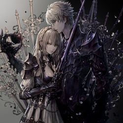 This is a pixiv picture whose title is 白と黒.