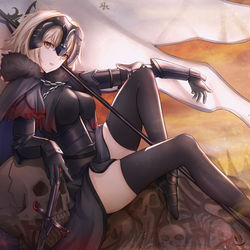 This is a pixiv picture whose title is 黑貞德.