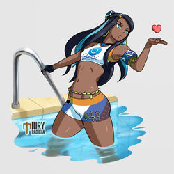 This is a pixiv picture whose title is Gym Leader Nessa (ルリナ).