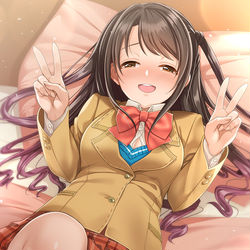 This is a pixiv picture whose title is 【096】ダブルピース.