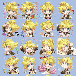 This is a pixiv picture whose title is 鏡音レンだけのスタンプ.